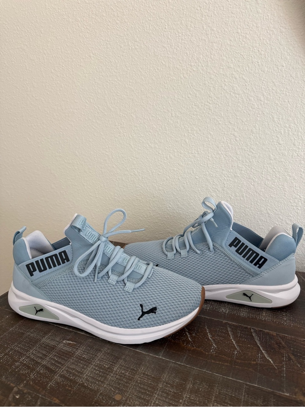 Puma Pale Blue Mesh Low-Top Sneakers